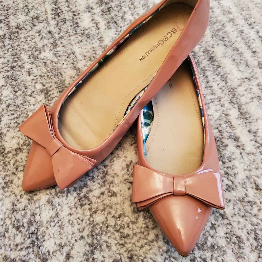 BCBGeneration Patent Leather Peach Flats
